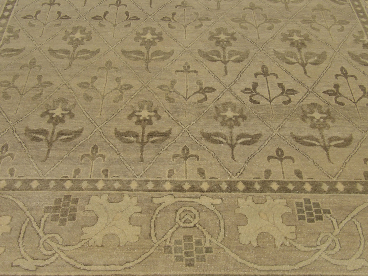 Turk Anatolian Oushak Wash rug border detail