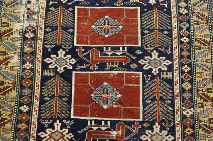 Back of Traditional Antique Vintage Hamadan hand-knotted rug