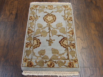 Close-up of wool pile, Blue & Beige rug