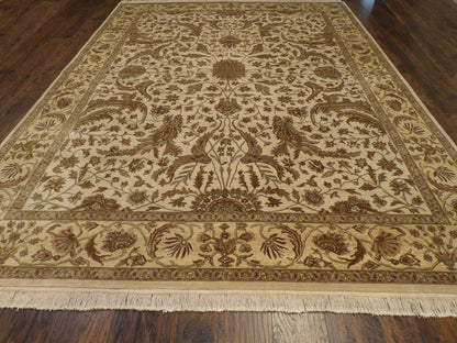 Close-up of wool pile, Gold & Beige rug