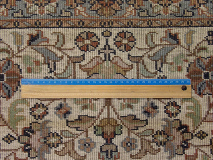 Blue & Beige Fine Persian Kashan rug in room setting