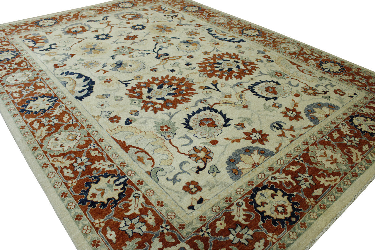 Tribal Fine Sherapi rug border detail