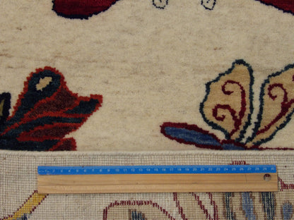 Beige & Multi-Color Modern Butterfly Design rug in room setting