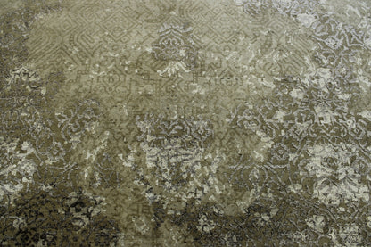 Back of Transitional Abstract Broken Design hand-knotted rug