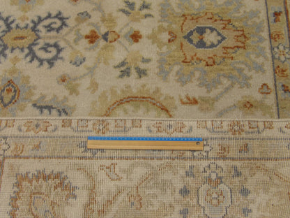 Full room view of Turkish Oushak natural dye hand-knotted rug