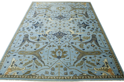 Close-up of wool pile, Blue & Gray rug