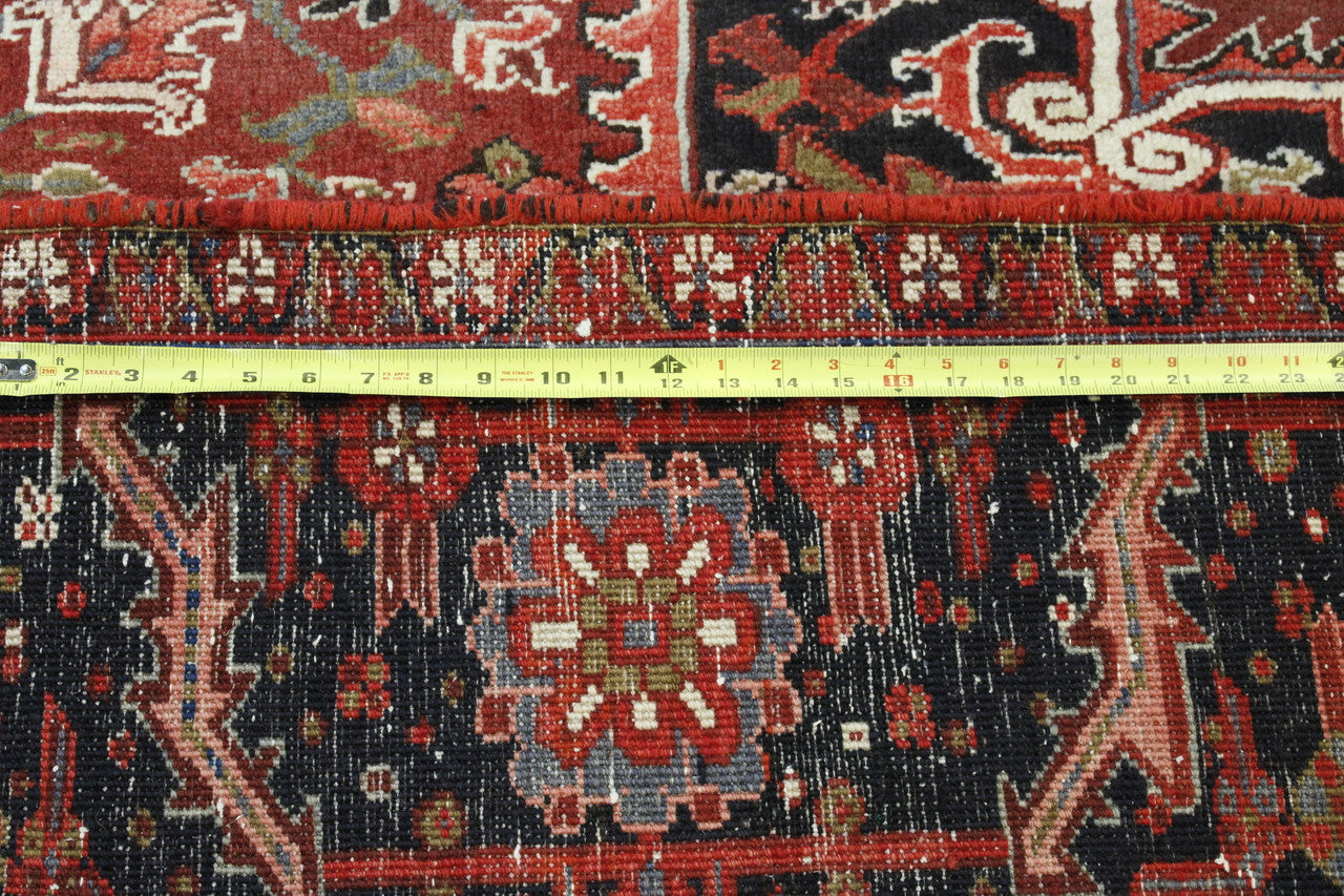 Close-up of wool pile, Black & Red rug