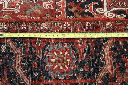 Close-up of wool pile, Black & Red rug
