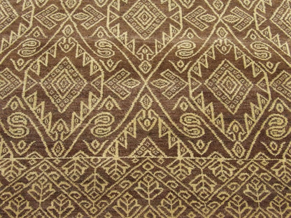 Ikat rug border detail, beige and brown