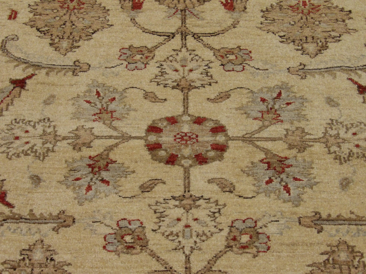 Back of Chobi Oushak hand-knotted rug