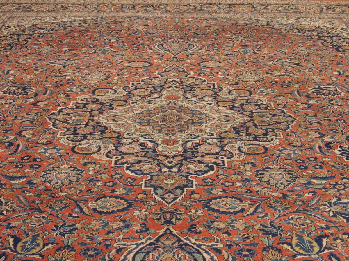 Back of antique hand-knotted rug