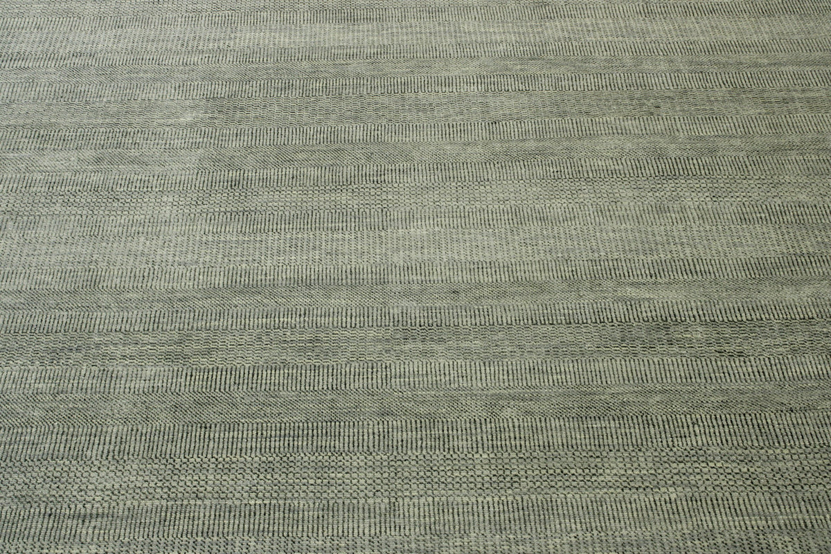 Gray & Beige Modern Grass Design rug in room setting
