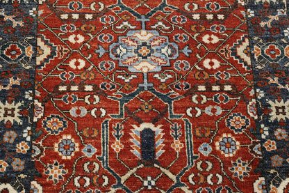 Tribal Fine Floral Sherapi rug border detail