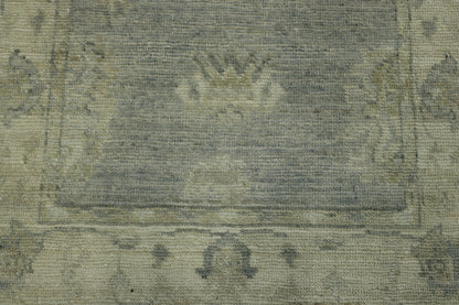 Blue & Beige Oushak Wash Chobi rug in room setting