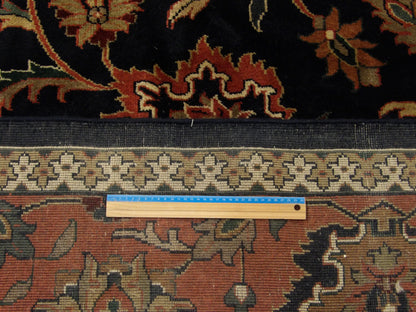 Blue & Red Turk Kashan Antique Wash rug in room setting
