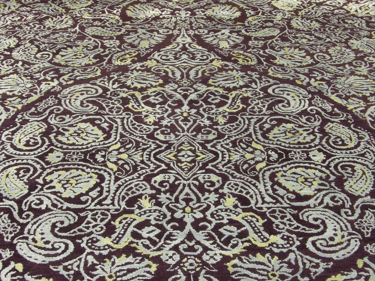 Back of Colorful Persian Design High Low hand-knotted rug