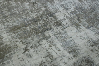 Close-up of silk pile, Brown & White rug