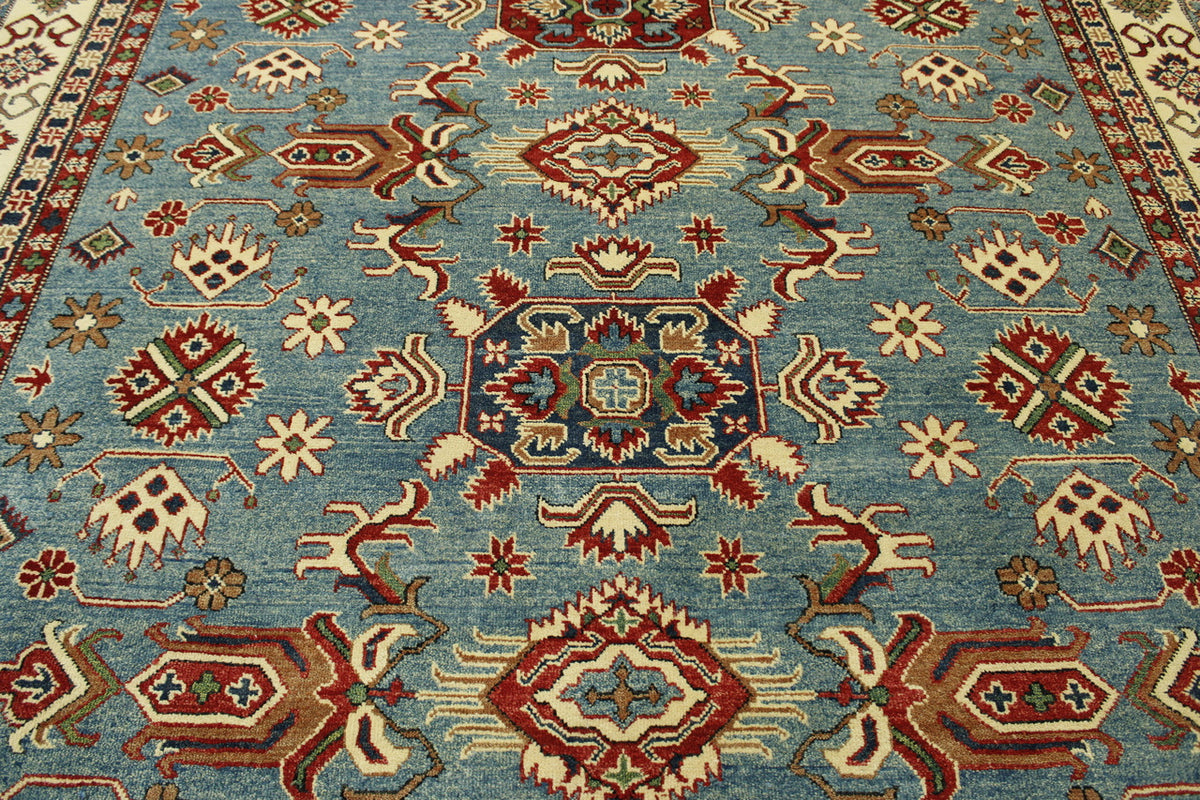 Full view of Tribal Super Kazak rug