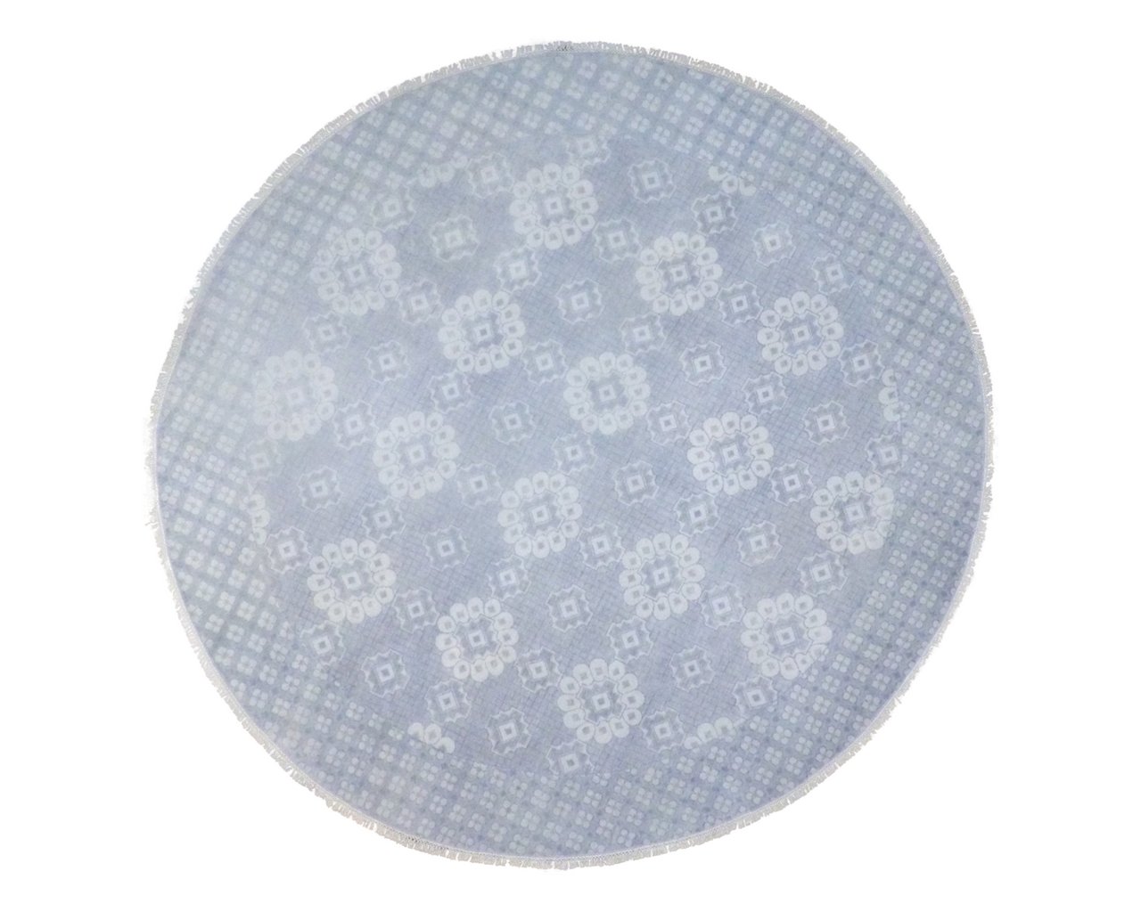 Fine Oushak Wash hand-knotted wool rug in Blue & Gray, full view