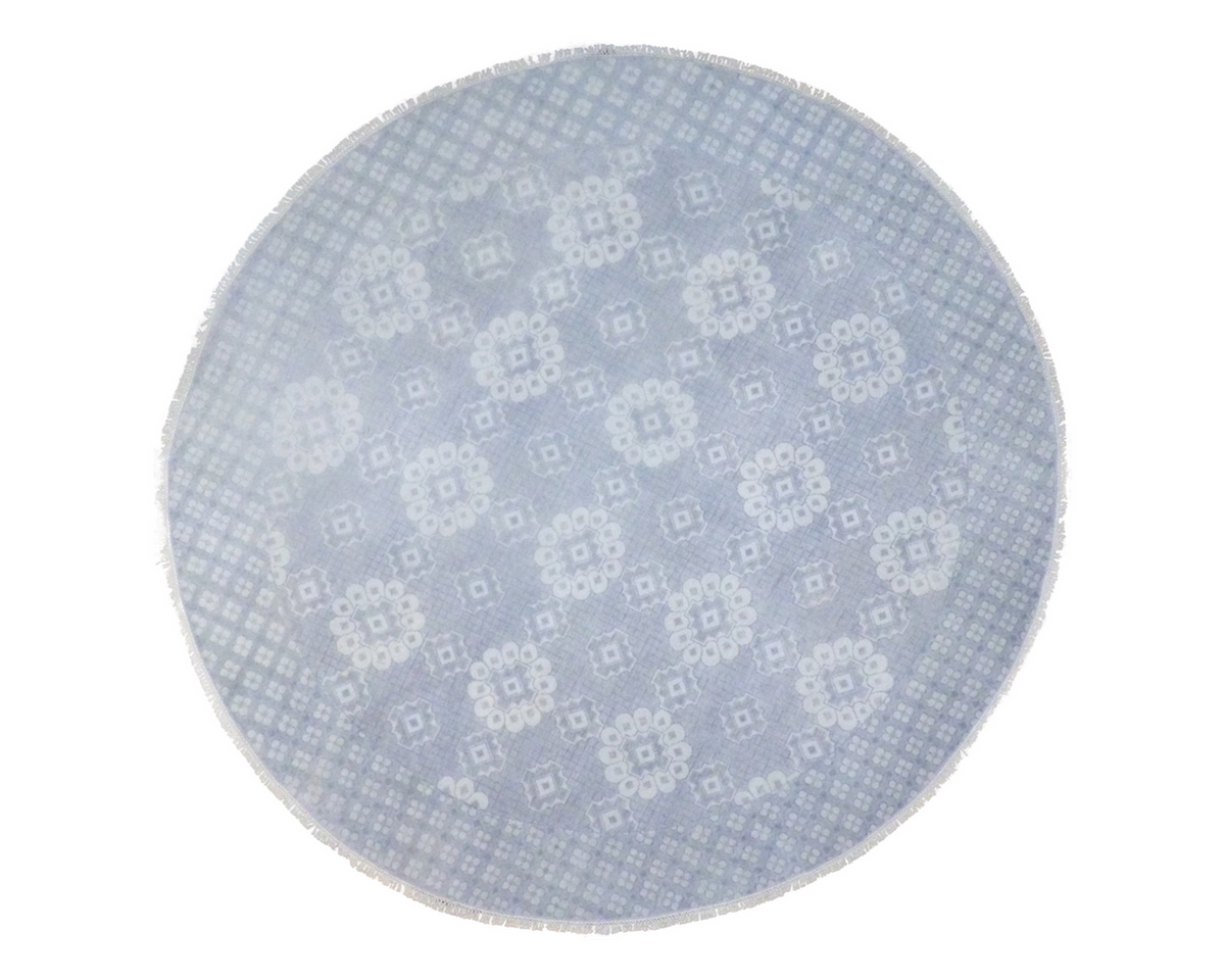 Fine Oushak Wash hand-knotted wool rug in Blue & Gray, full view
