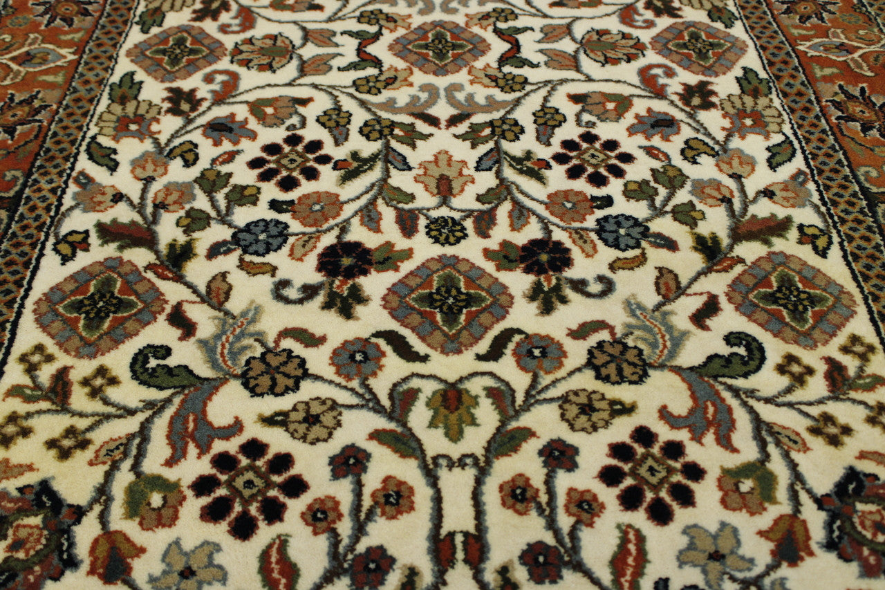 Back of Traditional Indo Mahal hand-knotted rug