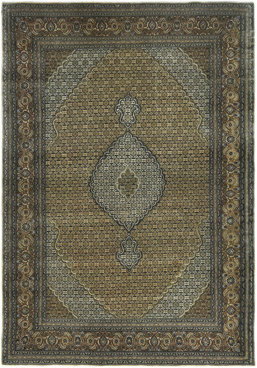Persian Tabriz Mahi Wool & Silk Handknotted Rug 6'05" X 9'07" -Art70704