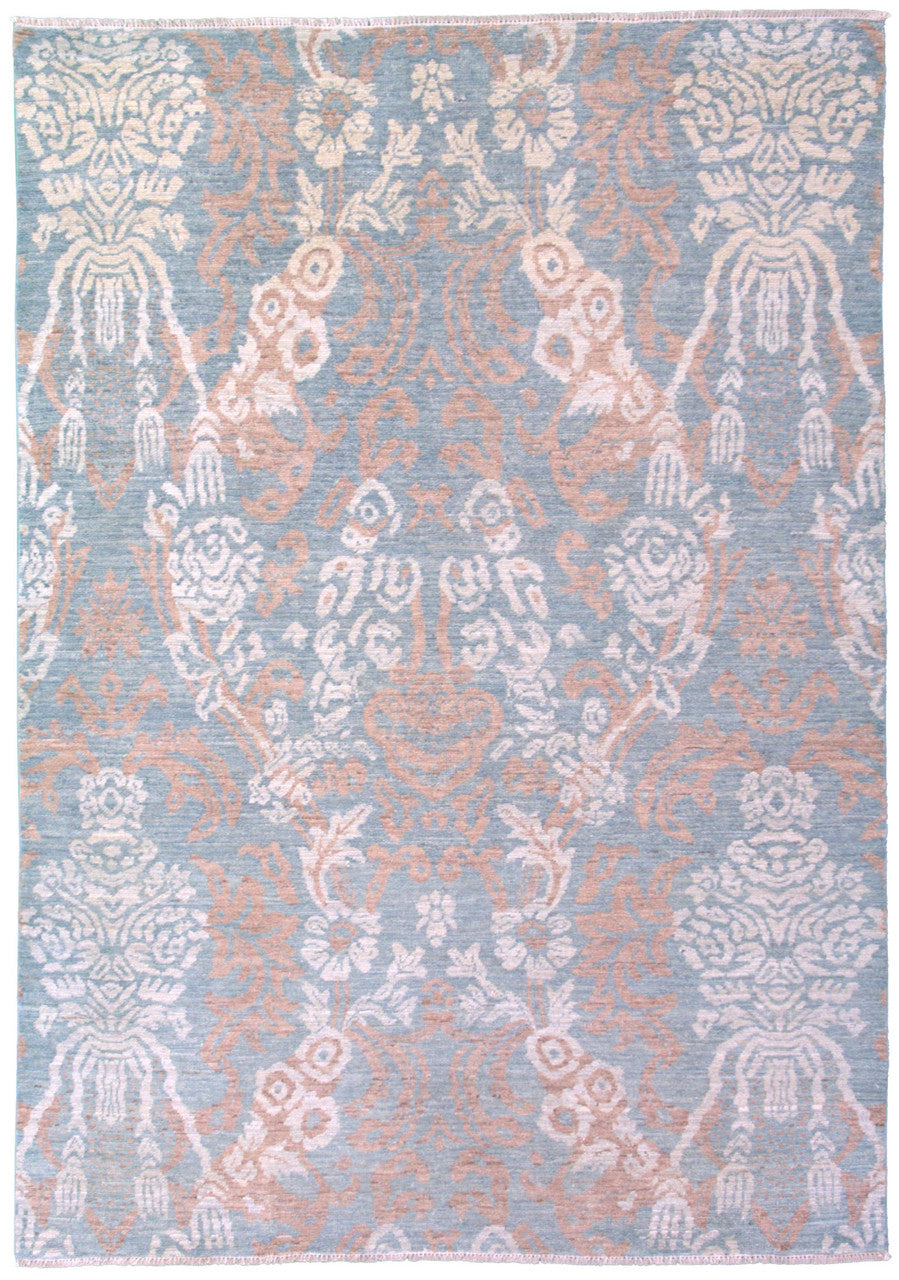 Indigo Collection Fabric Wash Handknotted Rug 4'00" X 5'09" -Art28766