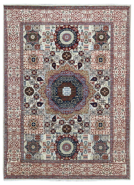 Farahan Mamluk Design Wool Hand Knotted Rug 5'01''x6'09''  - AR77024
