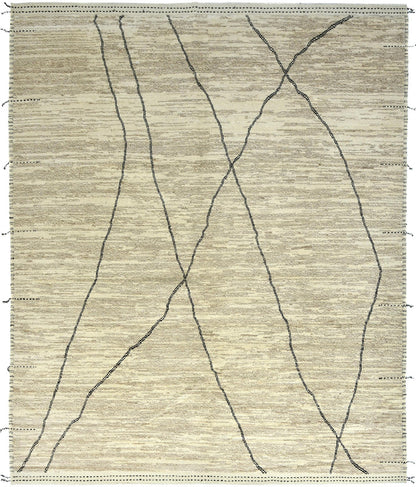 Moroccan Marrakesh Design Wool Hand Knotted Rug 12'03''x14'11''  - AR89114