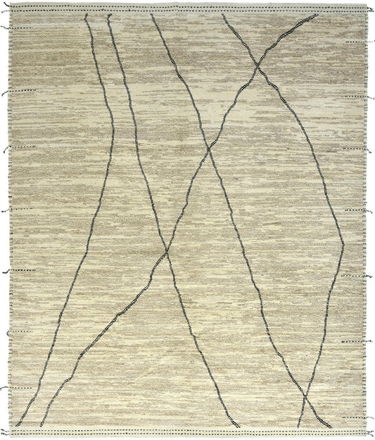 Moroccan Marrakesh Design Wool Hand Knotted Rug 12'03''x14'11''  - AR89114