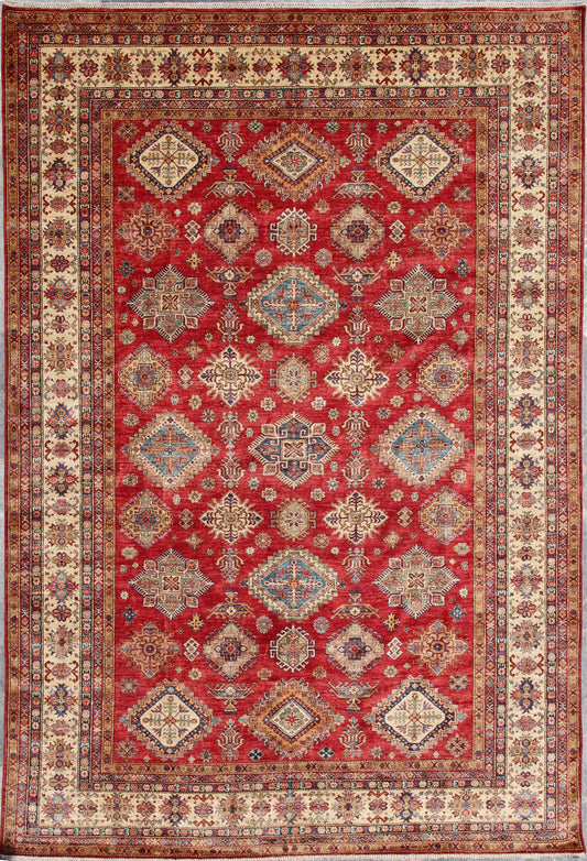 Caucasian Fine Super Kazak Wool Hand Knotted Rug 9'10''x13'01''  - AR70742