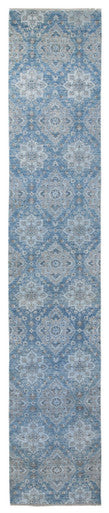 Fine Oushak Khotan Silk and Wool Hand Knotted Rug 2'06''x13'11''  - AR53971