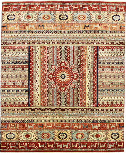 Tribal Nomad Vege Dye Wool Hand Knotted Rug 8'00''x9'09''  - AR72926