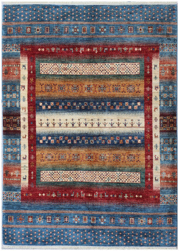 Tribal Nomad Vege Dye Wool Hand Knotted Rug 5'00''x7'00''  - AR88954