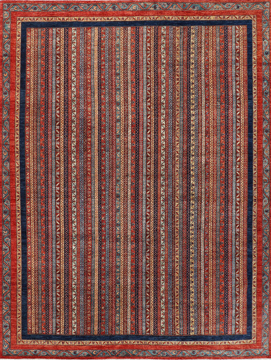 Tribal Nomad Vege Dye Wool Hand Knotted Rug 9'00''x11'11''  - AR83236