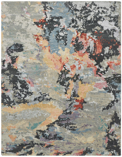 Modern Hand Knotted Rug Wool & Silk - KHW9570