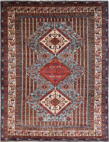 Tribal Nomad Vege Dye Wool Hand Knotted Rug 9'07''x12'03''  - AR92832