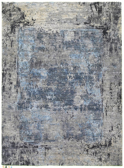 Fine Abstract  Silk and Wool Hand Knotted Rug 7'10''x9'07''  - AR83896