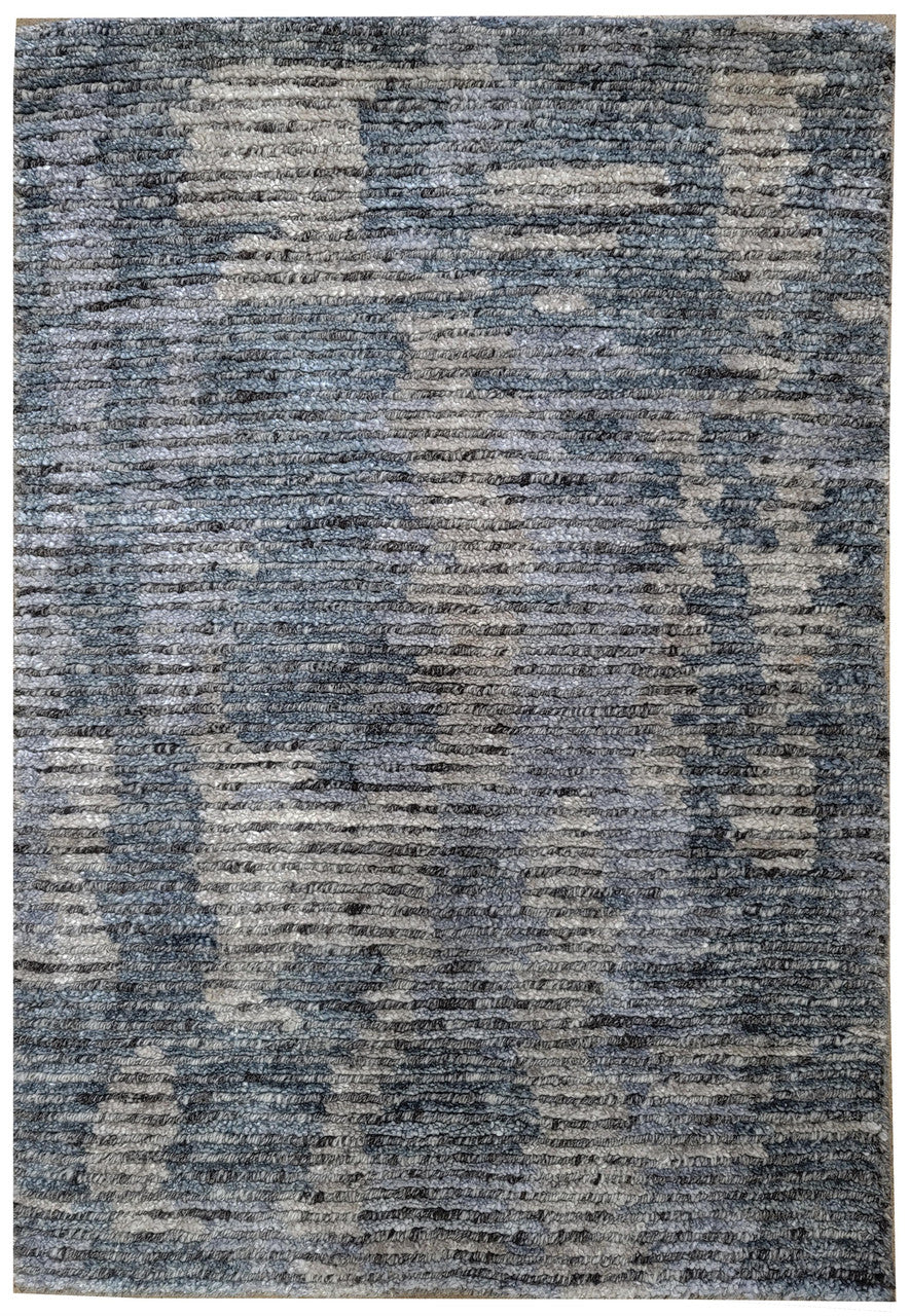 Grey 9'1" x 12'0" Modern Hand knotted Wool Rug - Sku: ART77217
