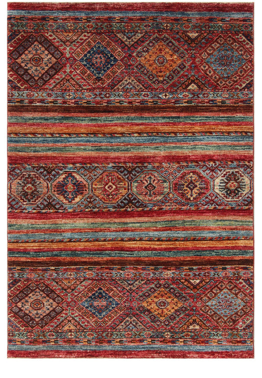 Tribal Nomad Vege Dye Wool Hand Knotted Rug 3'05''x4'10''  - AR71446