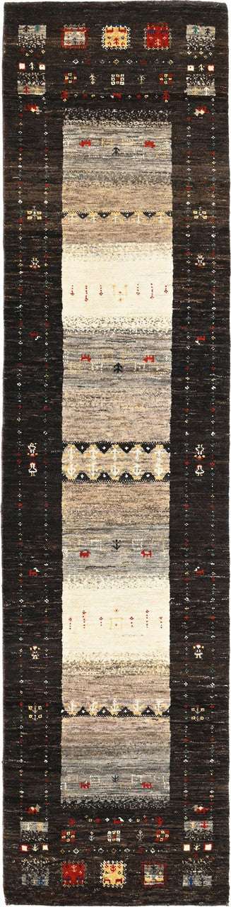 Gabbeh Wool Hand Knotted Rug 2'06''x9'09''  - AR74708