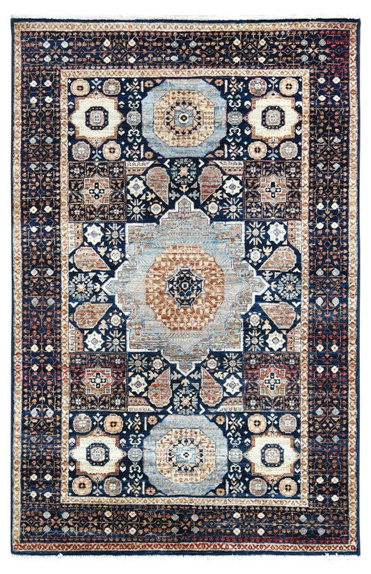Farahan Mamluk Design Wool Hand Knotted Rug 3'10''x5'11''  - AR77017