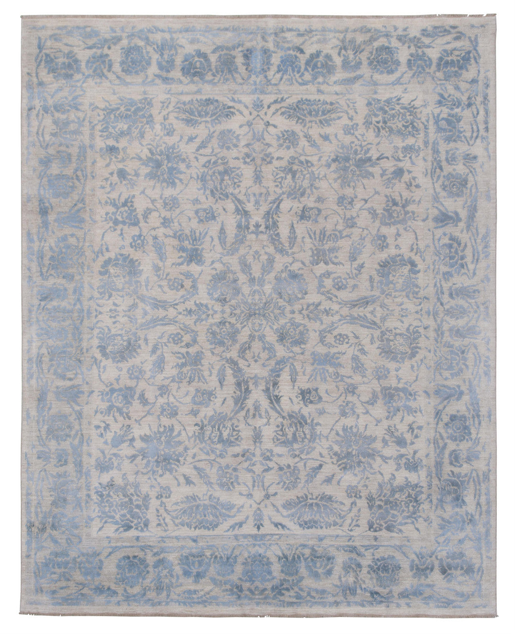 Blue 7'10" x 9'8" Oushak Silk Hand knotted Silk Rug - Sku: ART51054