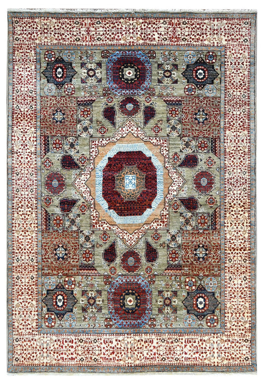 Farahan Mamluk Design Wool Hand Knotted Rug 4'10''x6'11''  - AR77025
