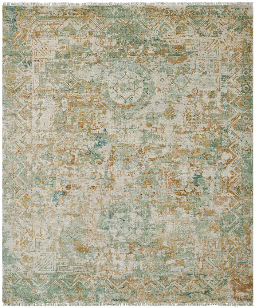 Transitional Hand Knotted Rug Wool & Silk - KKH3530