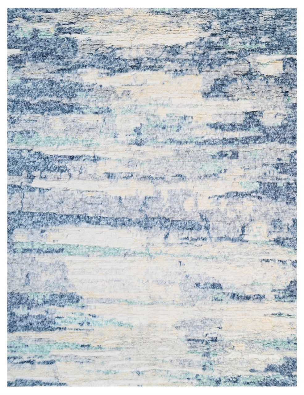 Blue 9'1" x 11'10" Moroccan Modern Hand knotted Wool Rug - Sku: ART82972