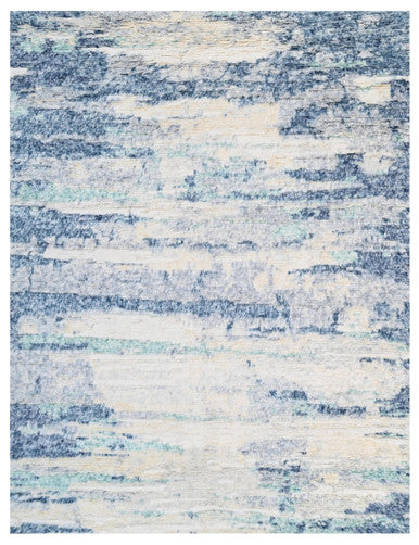 Marrakesh Collection Zn-38 Beige Blue Handknotted Rug 9'01" X 11'10" -Art82972