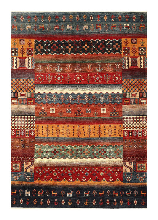 Tribal Nomad Vege Dye Wool Hand Knotted Rug 5'06''x8'00''  - AR82033