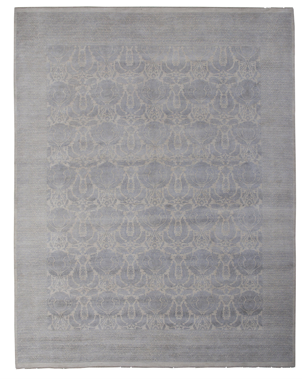Grey 11'9" x 15'0" Oushak Silk Hand knotted Silk Rug - Sku: ART47501