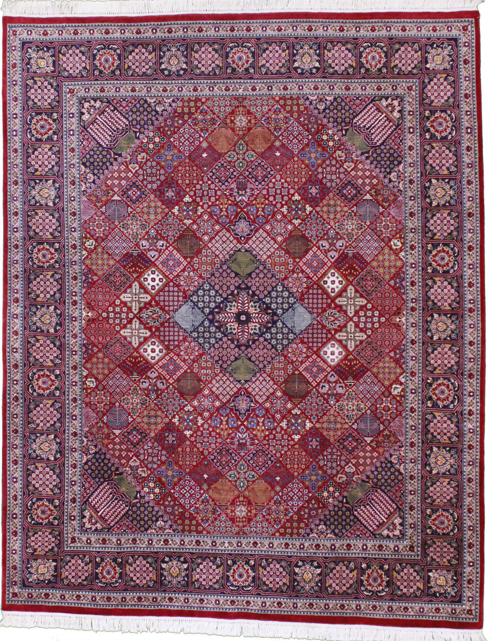 Red 8'0" x 10'1" Traditional/Persian Hand knotted Wool Rug - Sku: ART70920